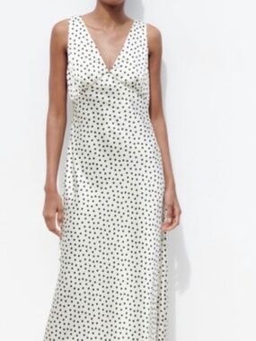 Zara Polka Dot satin Maxi dress size XL
